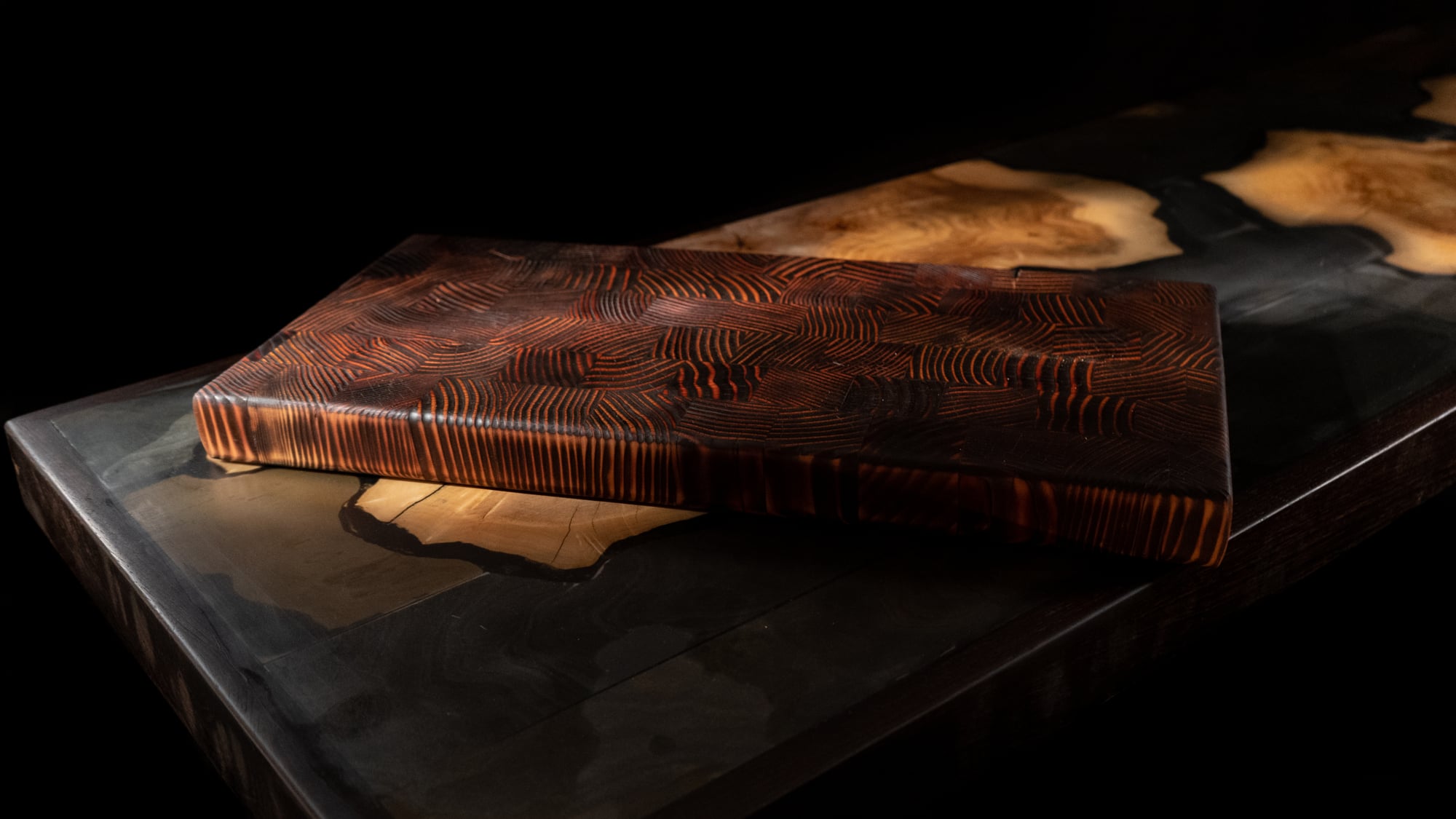 stained board on table
